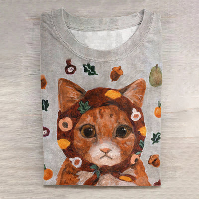 Sakura | Whimsical Cat Portrait Shirt