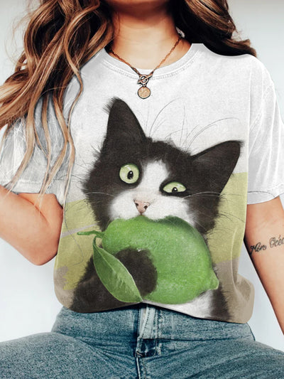 Sakura | Vintage Cat Charm Shirt