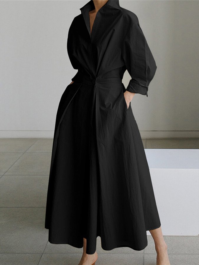 Emiko| Buttoned Midi Dress