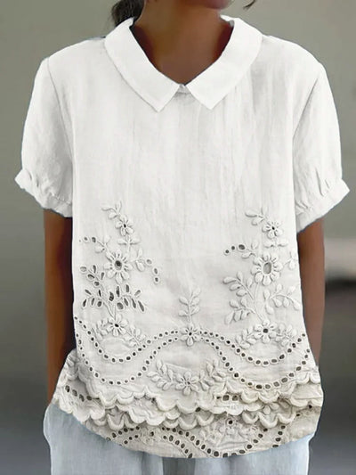 Lily | Floral Embroidery Shirt