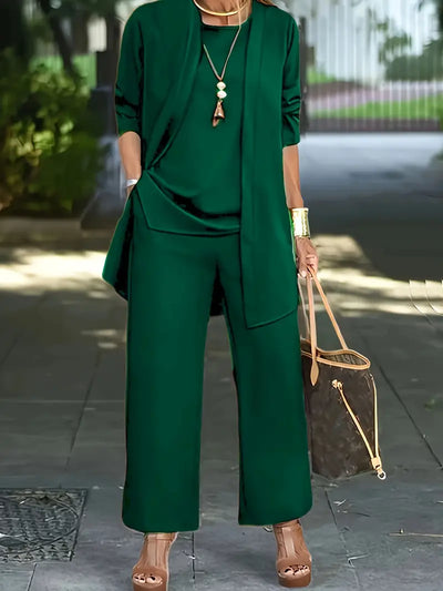 Yuki - Casual three-piece set (top, cardigan, pants)
