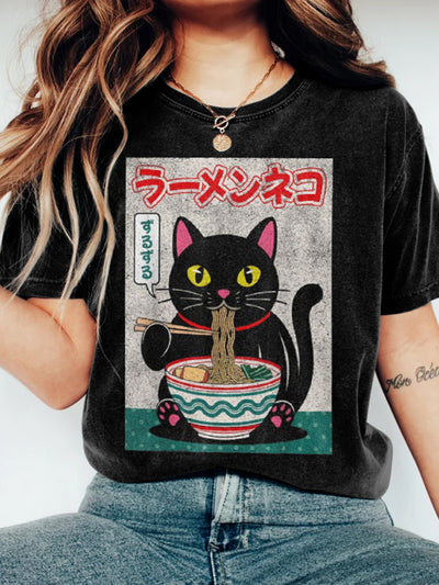 Sakura | Soft Vintage Cat Shirt