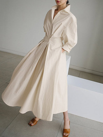Emiko| Buttoned Midi Dress