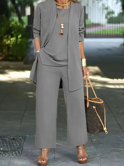 Yuki - Casual three-piece set (top, cardigan, pants)