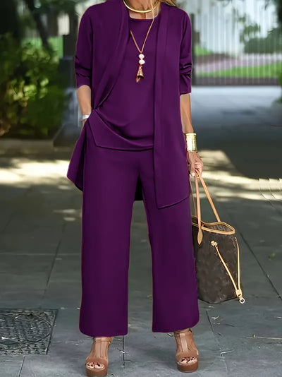 Yuki - Casual three-piece set (top, cardigan, pants)