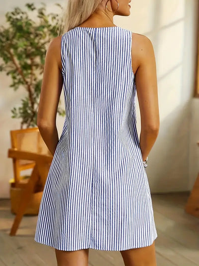 Ayaka | Stylish Striped Summer Dress with Pockets