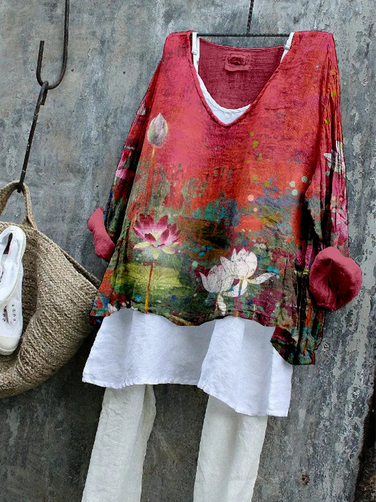 Sakura | Crimson Lotus Garden Blouse
