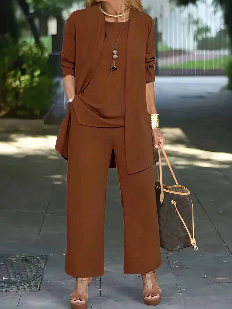 Yuki - Casual three-piece set (top, cardigan, pants)
