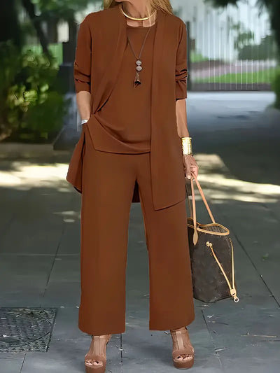 Yuki - Casual three-piece set (top, cardigan, pants)