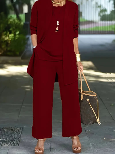 Yuki - Casual three-piece set (top, cardigan, pants)