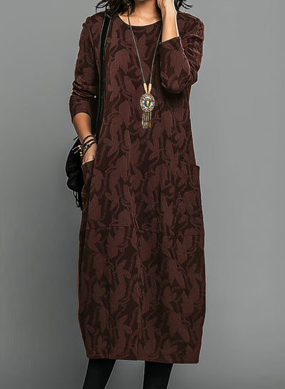 Rei  - Casual Round Neck Winter Dress
