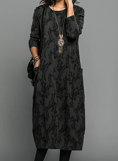 Rei  - Casual Round Neck Winter Dress