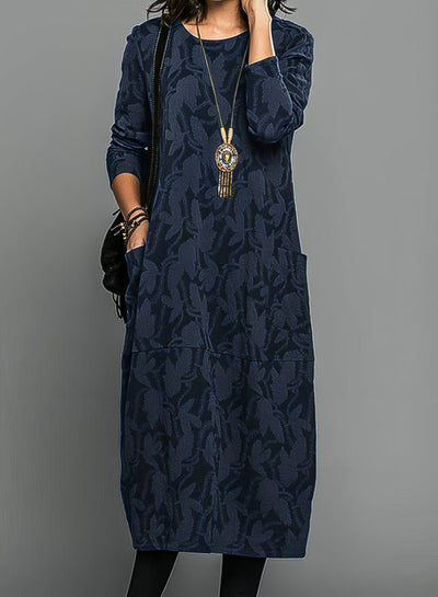 Rei  - Casual Round Neck Winter Dress