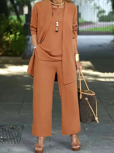 Yuki - Casual three-piece set (top, cardigan, pants)