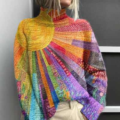 Aiko | Sunshine patchwork turtleneck