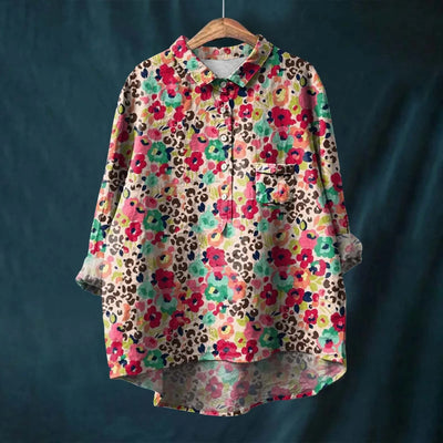 Satomi | Elegant Women's Flower Shirt