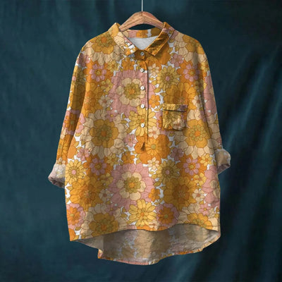 Ayumi | Elegant Long Sleeve Floral Shirt