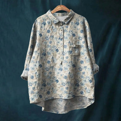 Satomi | Elegant Women's Flower Shirt