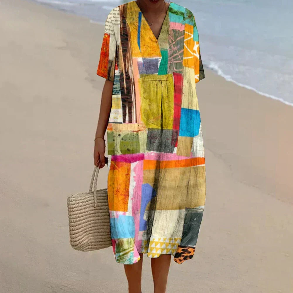 Imogen | Geometric Block Print Dress