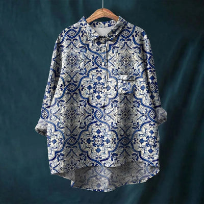 Satomi | Elegant Women's Flower Shirt