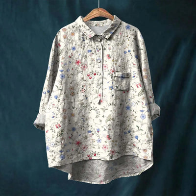 Satomi | Elegant Women's Flower Shirt