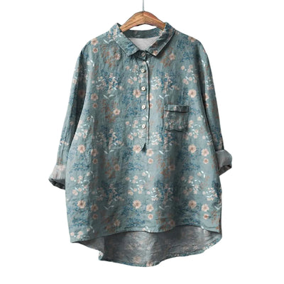 Ayumi | Elegant Long Sleeve Floral Shirt