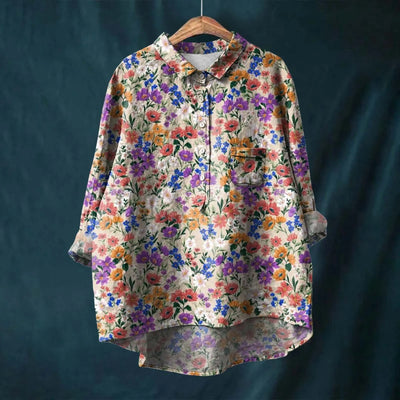 Ayumi | Elegant Long Sleeve Floral Shirt