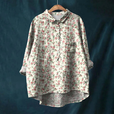 Ayumi | Elegant Long Sleeve Floral Shirt