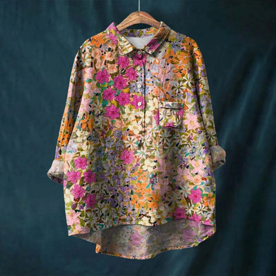 Ayumi | Elegant Long Sleeve Floral Shirt