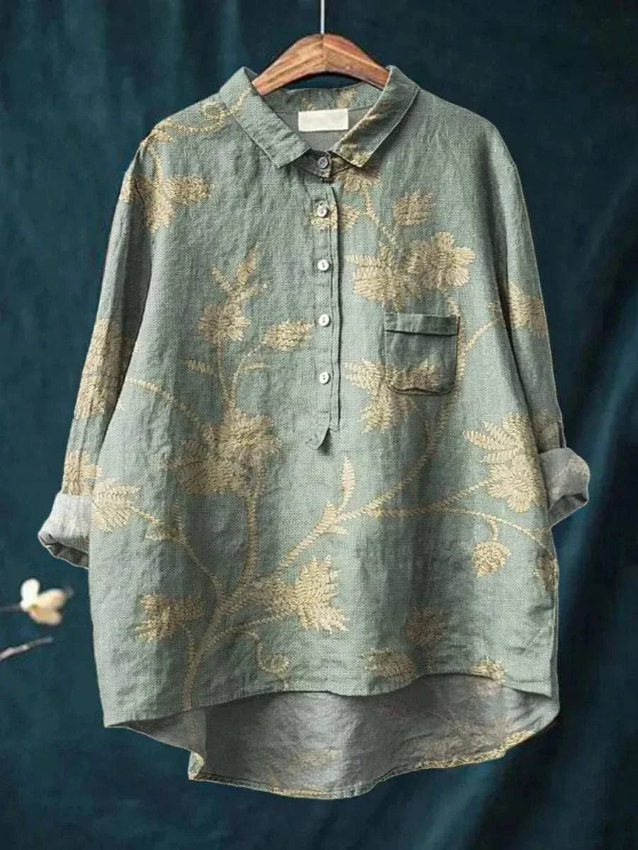 ストゥージル - コットンリネンヴィンテージ花柄シャツ