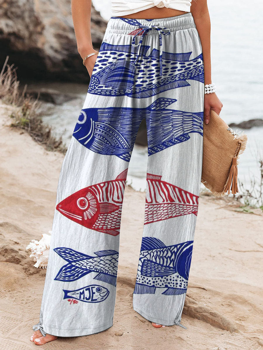 Sakura | Retro Fish Pants