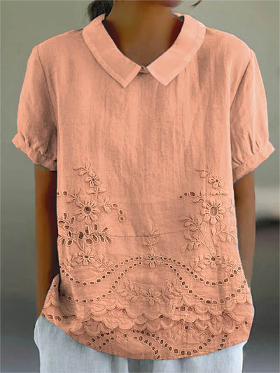 Lily | Floral Embroidery Shirt