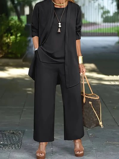 Yuki - Casual three-piece set (top, cardigan, pants)