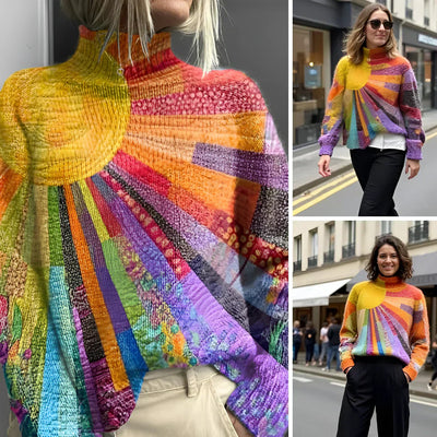 Aiko | Sunshine patchwork turtleneck