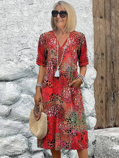 Chie| Vibrant Floral Dress