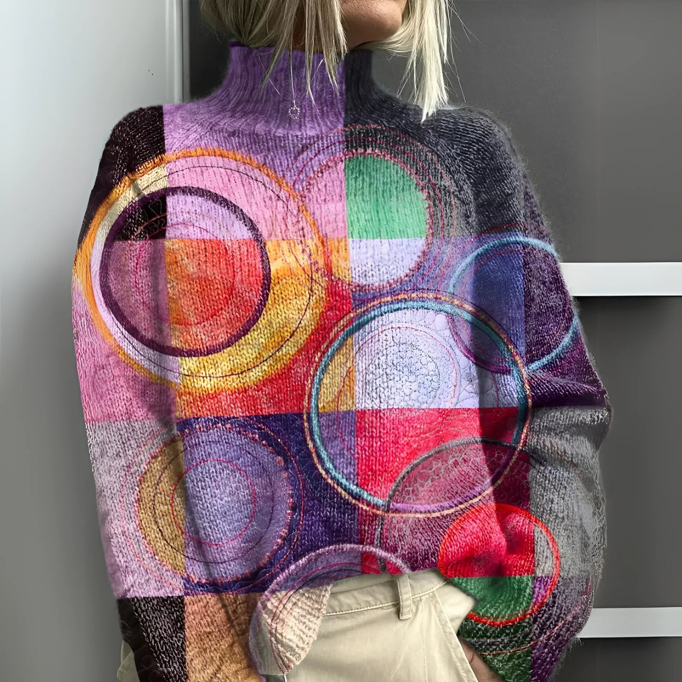 Reina Modern Knitted Colorblock Sweater