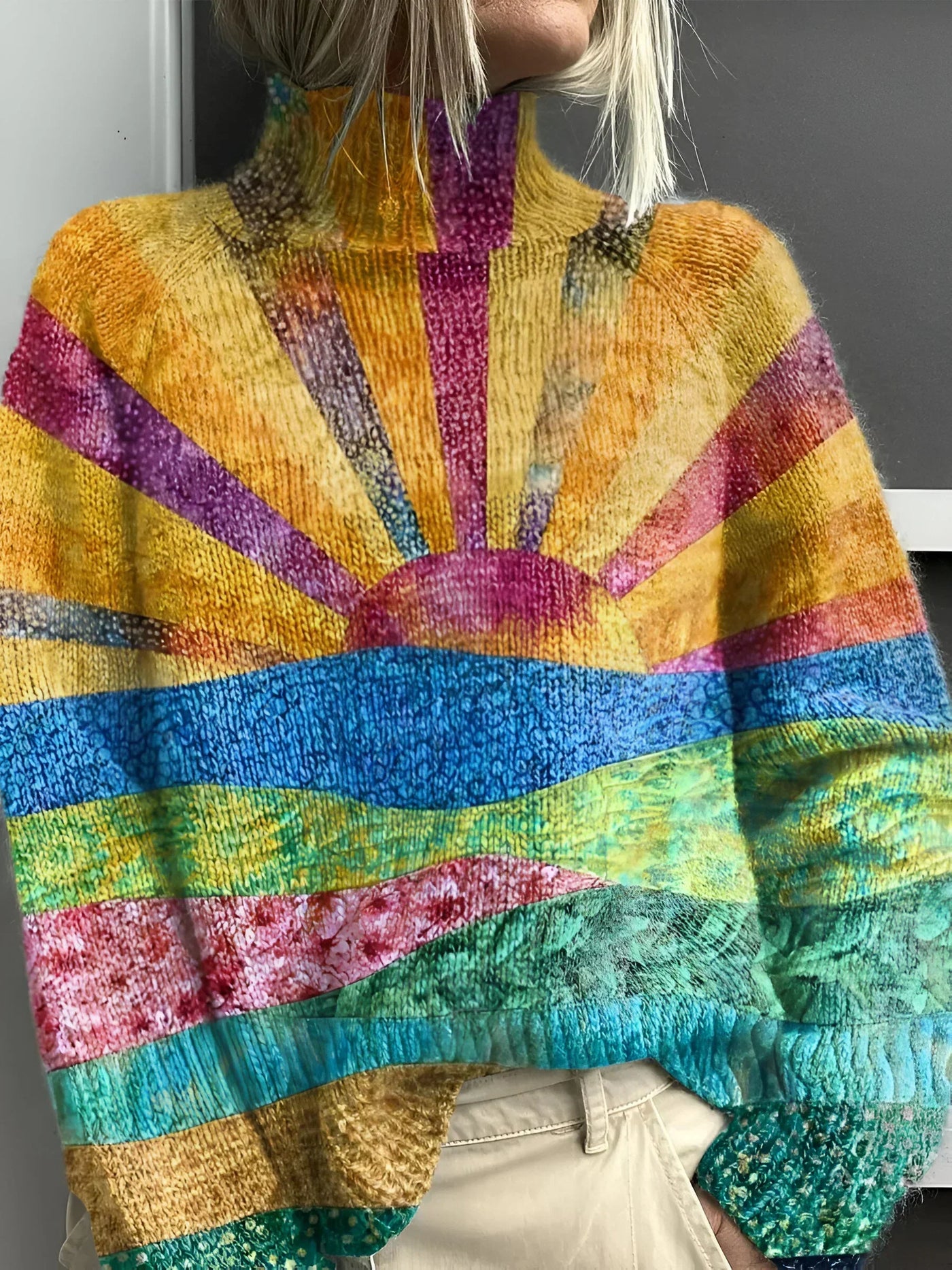 Nozomi | Smooth and Colorful Turtleneck Sweater