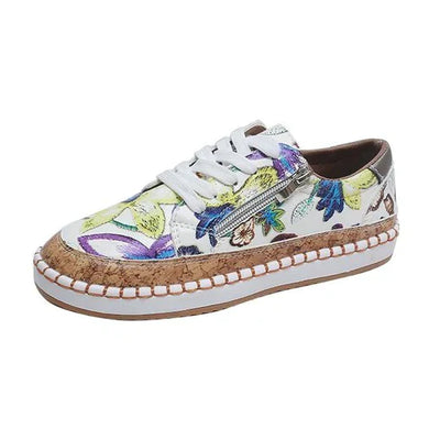 Floral Embroidery, Breathable, Slip-On Shoes for Women - Lightweight Footwear for All Seasons