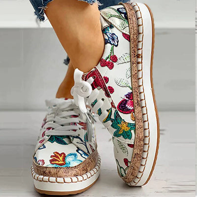 Floral Embroidery, Breathable, Slip-On Shoes for Women - Lightweight Footwear for All Seasons